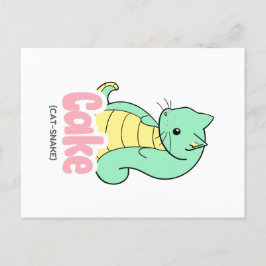 Postal de tarta (gato + serpiente)