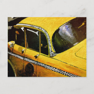 Postal de taxi amarillo