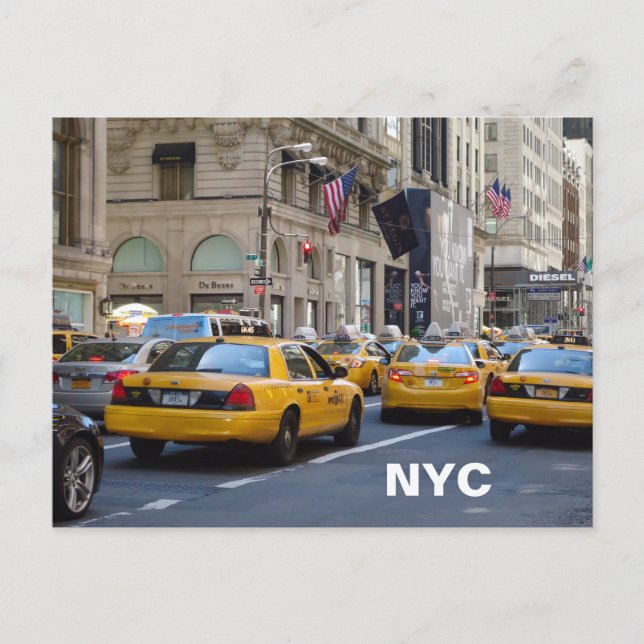 postal de taxi de NYC (Anverso)