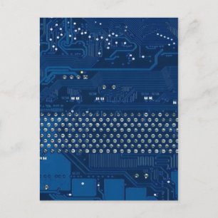 postal de tecnología azul