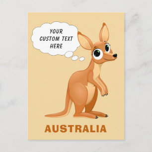 Postal de texto de personalizado canguro de corte