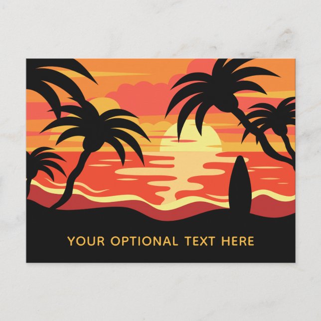 postal de texto de personalizado de atardecer trop (Anverso)