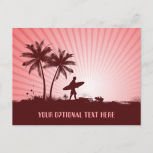 Postal de texto del personalizado Beach Surfer
