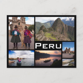 Postal de texto negro de imagen múltiple en Perú