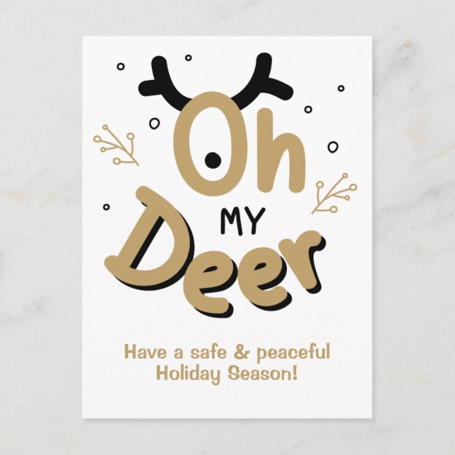 Postal de texto personalizado "Oh mi ciervo" (Anverso)