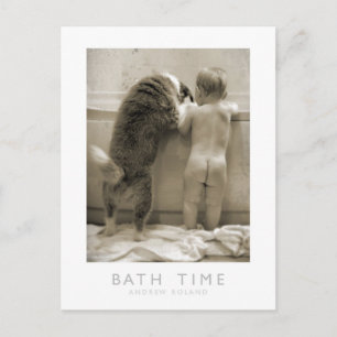 Postal de tiempo de baño