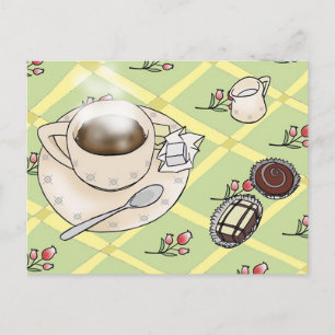 postal de tiempo de café