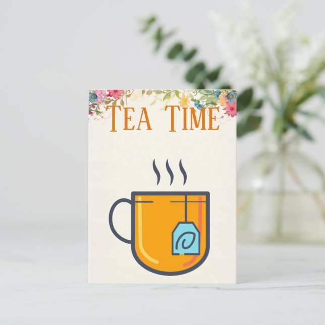 Postal de tiempo de té (Anverso de pie)