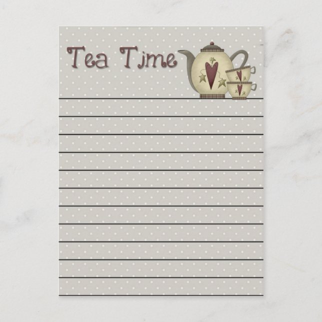 Postal de tiempo de té (Anverso)