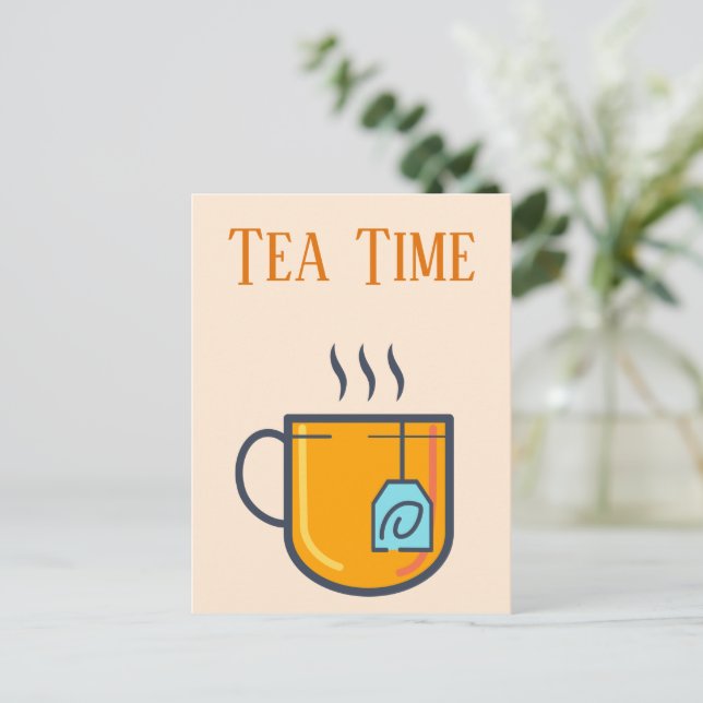 Postal de tiempo de té (Anverso de pie)