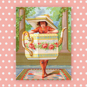 Postal de tiempo de té de Dish Darlings