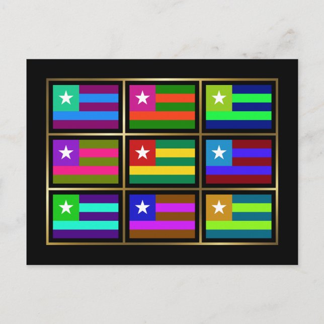 Postal de togolés multihue (Anverso)
