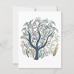 Postal de tono del bosque de arte folclórico capri
