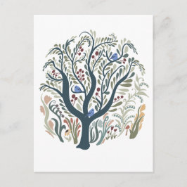 Postal de tono del bosque de arte folclórico capri