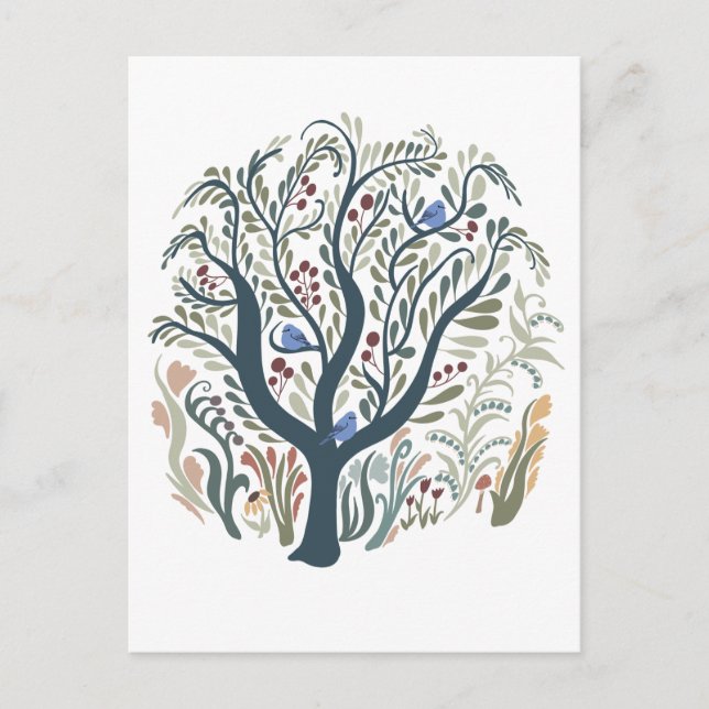 Postal de tono del bosque de arte folclórico capri (Anverso)