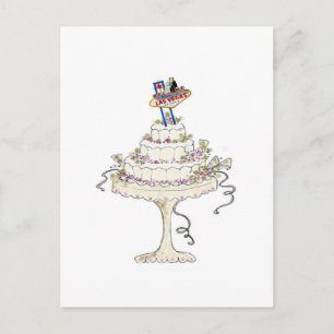 Postal de torta Boda de Las Vegas