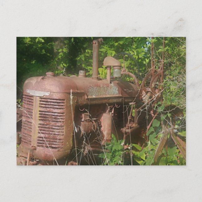 postal de tractor antiguo (Anverso)