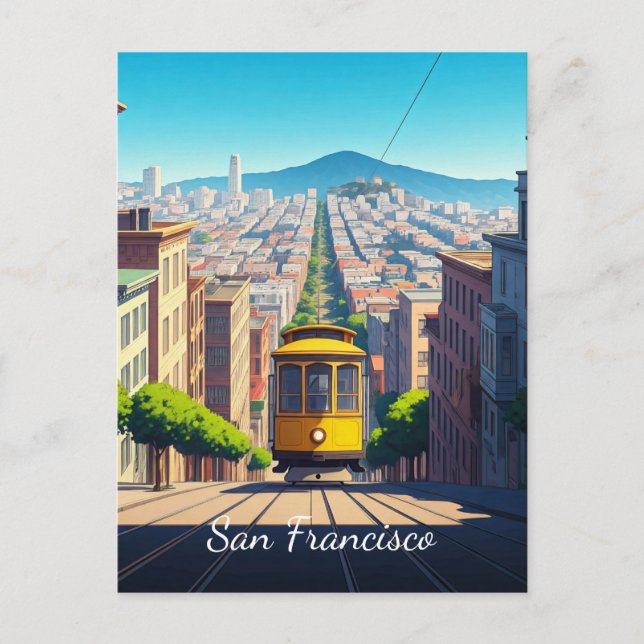 Postal de tranvía de San Francisco (Anverso)