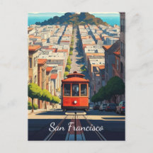 Postal de tranvía de San Francisco