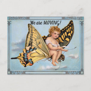 Postal De Traslado De Niños Y Mariposas