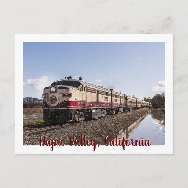 Postal de tren de Napa Valley California Wine (Anverso)