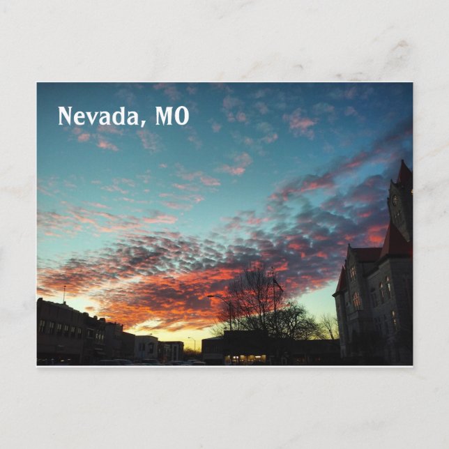 Postal de tribunal y postal de puesta de sol (Anverso)