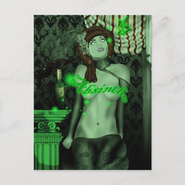 postal de tríptico verde (Anverso)