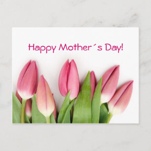 Postal de tulipanes rosados