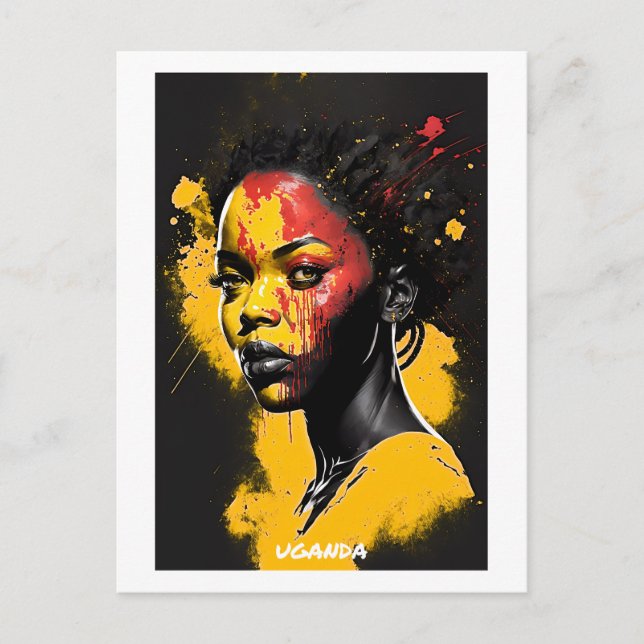 Postal de Uganda - Colección Mundial de Mujeres (Anverso)
