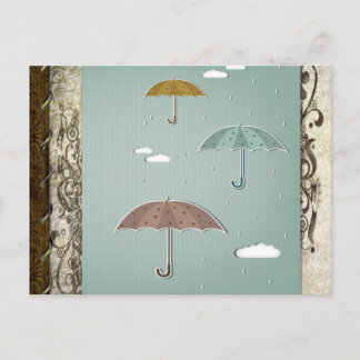 Postal de Umbrellas de otoño