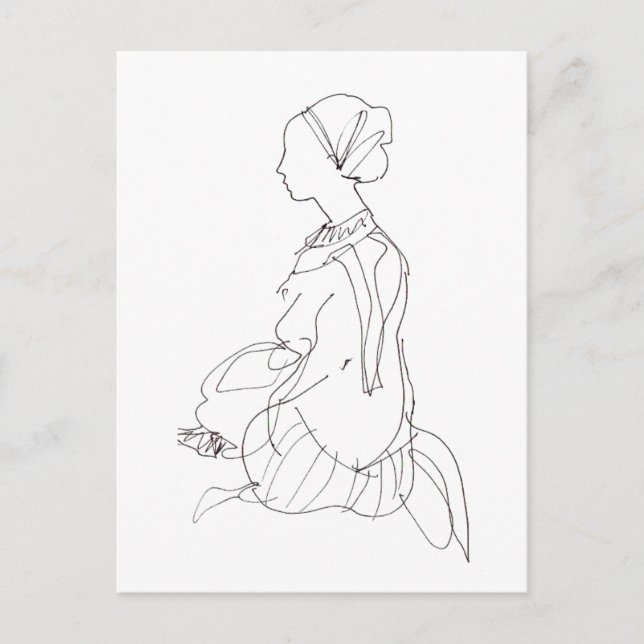 postal de una mujer sentada (Anverso)