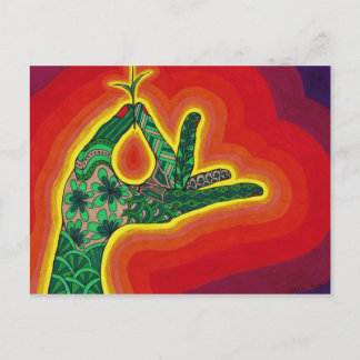 Postal de una pequeña semilla de bellota, un poderoso rob