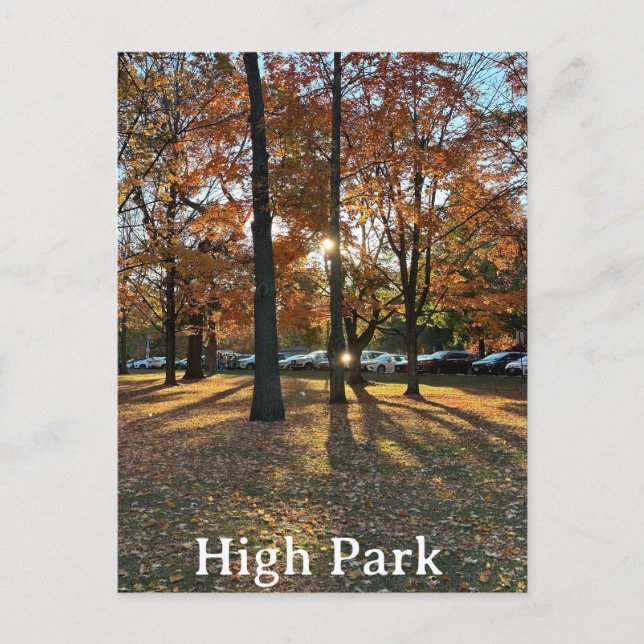 Postal de una puesta de sol de otoño en High Park (Anverso)