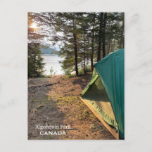 Postal de una tienda en el parque Algonquin