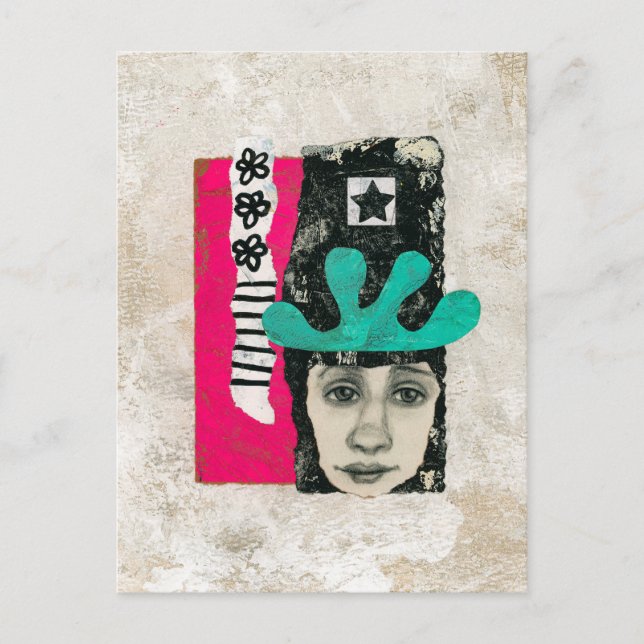 Postal De Una Vez Y Siempre Una Postcarta Lunática - Arte (Anverso)