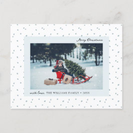 Postal de vacaciones con foto de nieve