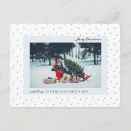 Postal de vacaciones con foto de nieve