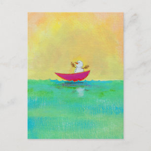 Postal de vacaciones de invierno divertido arte li