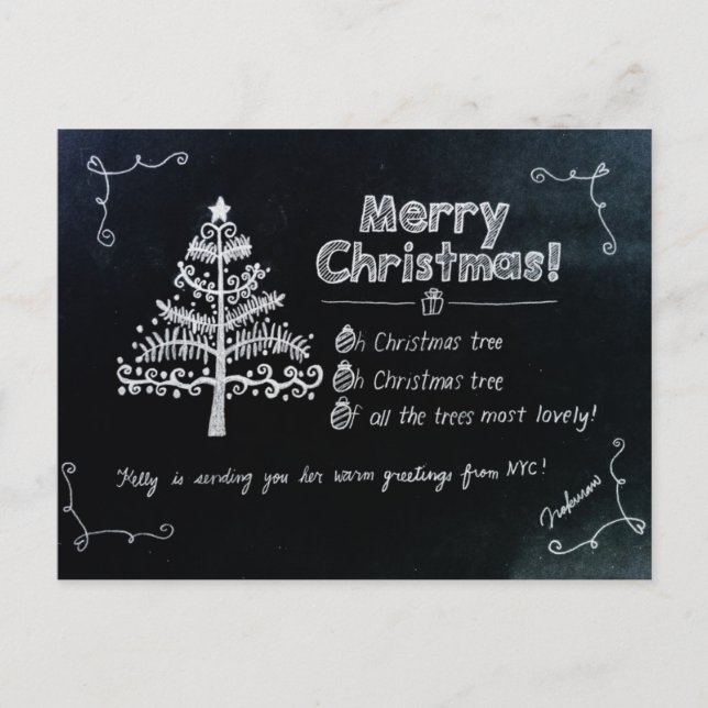 postal de vacaciones de navidades de NYC (Anverso)