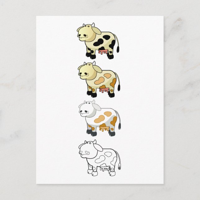 Postal de vacas lecheras personalizados (Anverso)