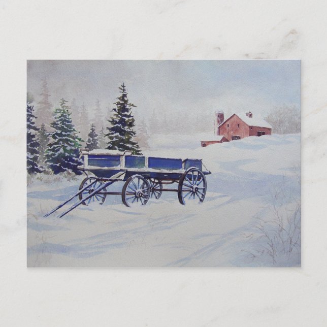 Postal de vagón cubierto de nieve (Anverso)