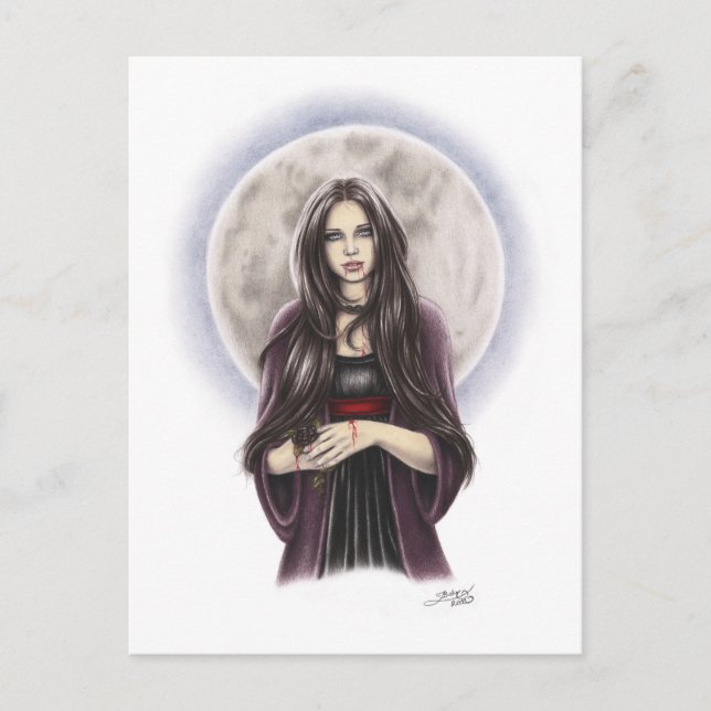 Postal de vampiro Rosa muerto (Anverso)