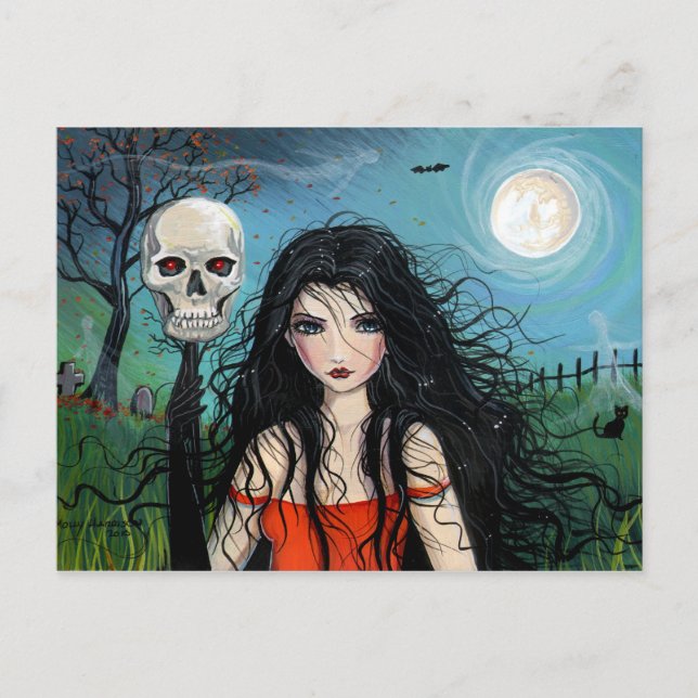 Postal de vampiros de bruja de Halloween (Anverso)
