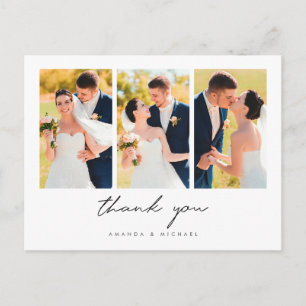 Postal de varios Collages de fotos Gracias Boda