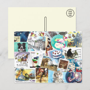 Postal de varios sellos postales