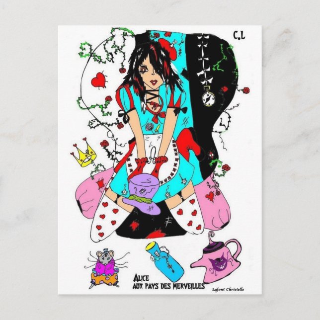 postal de venta alice aux pays des merveilles (Anverso)