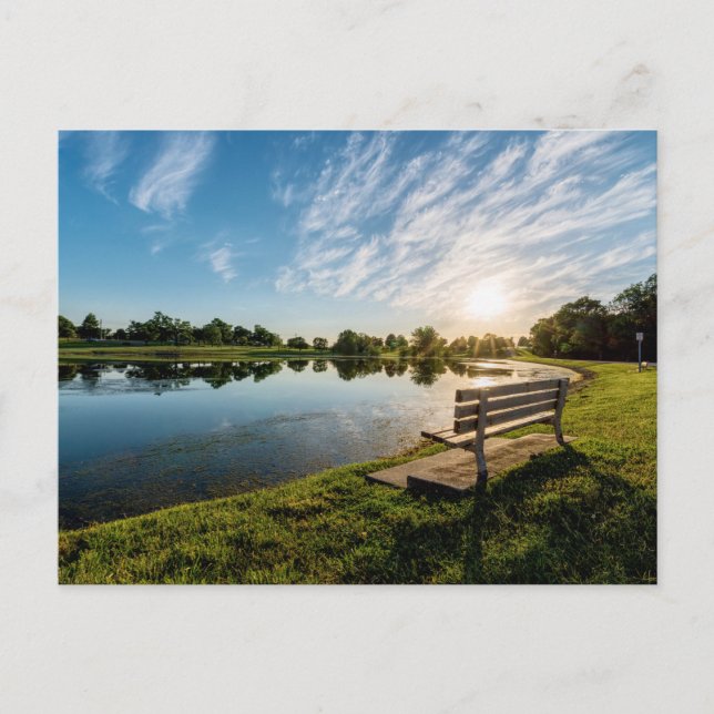 Postal de verano del Bench Sunset del parque del c (Anverso)