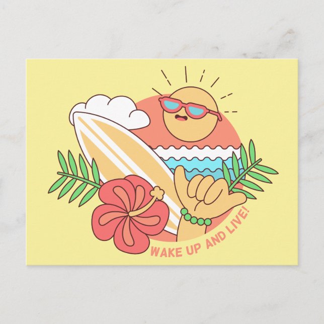 postal de verano surfista (Anverso)