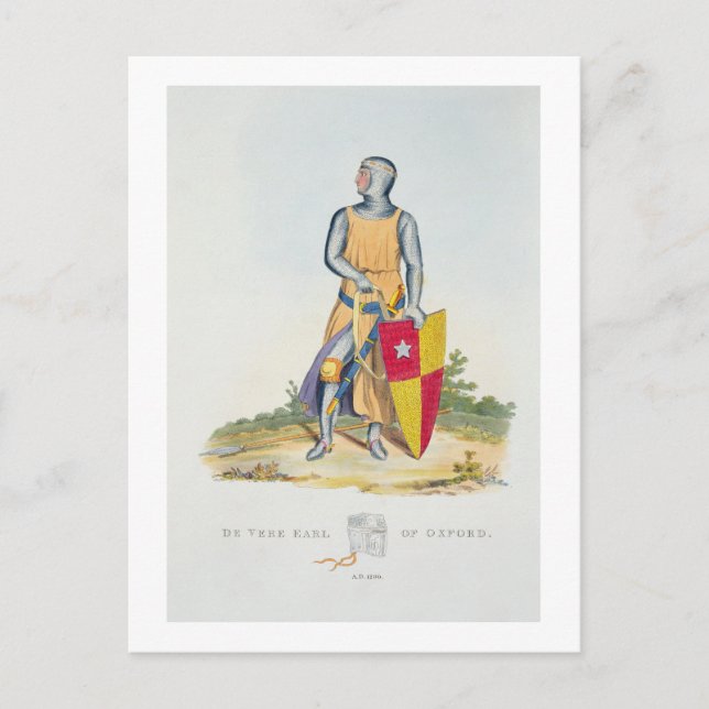 Postal De Vere, Conde de Oxford, 1280, de 'Antigua Armou' (Anverso)