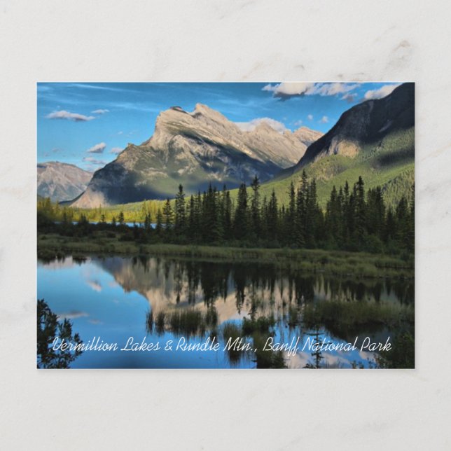 Postal de VermilliLake & Mt. Rundle (Anverso)